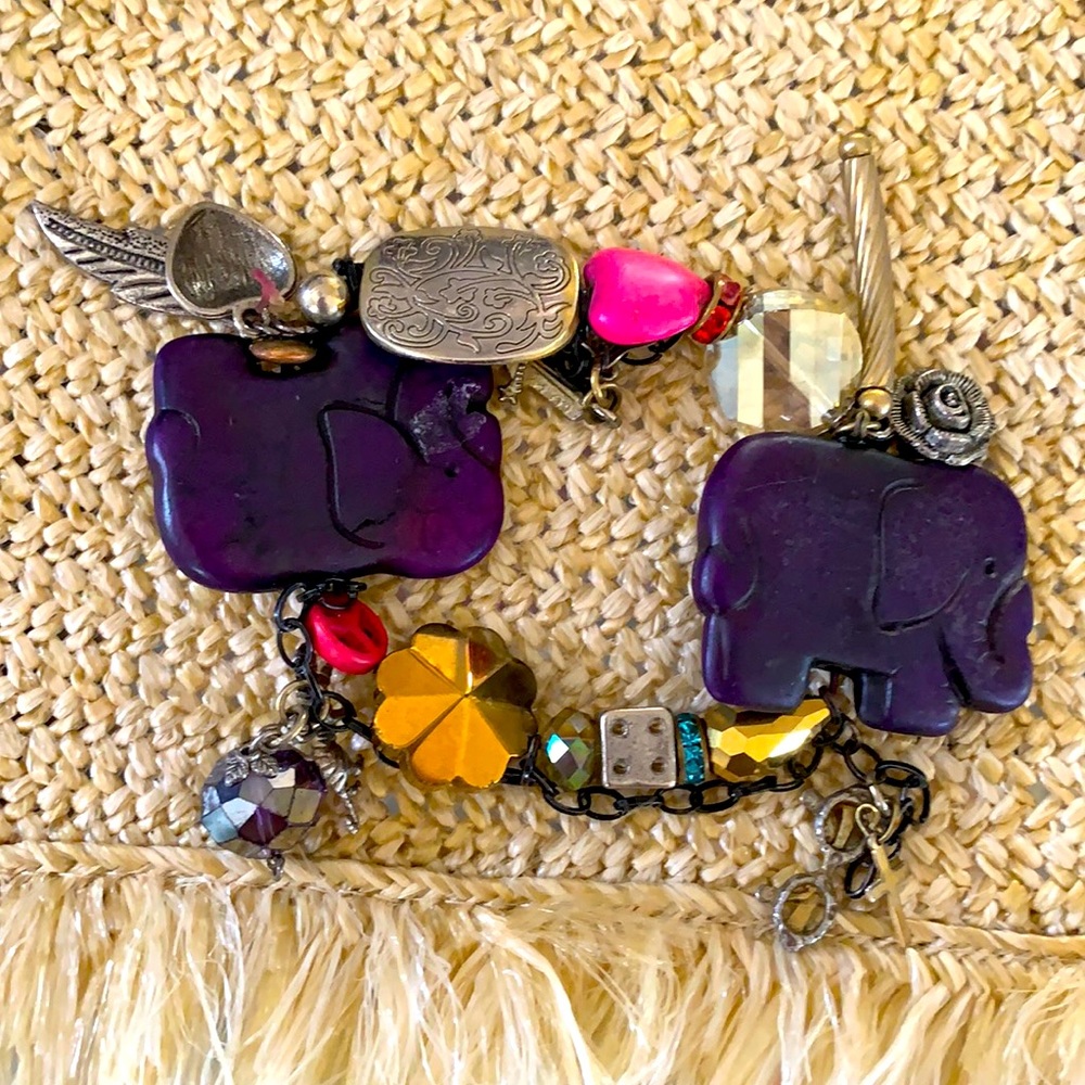 Elephant funky charm bracelet